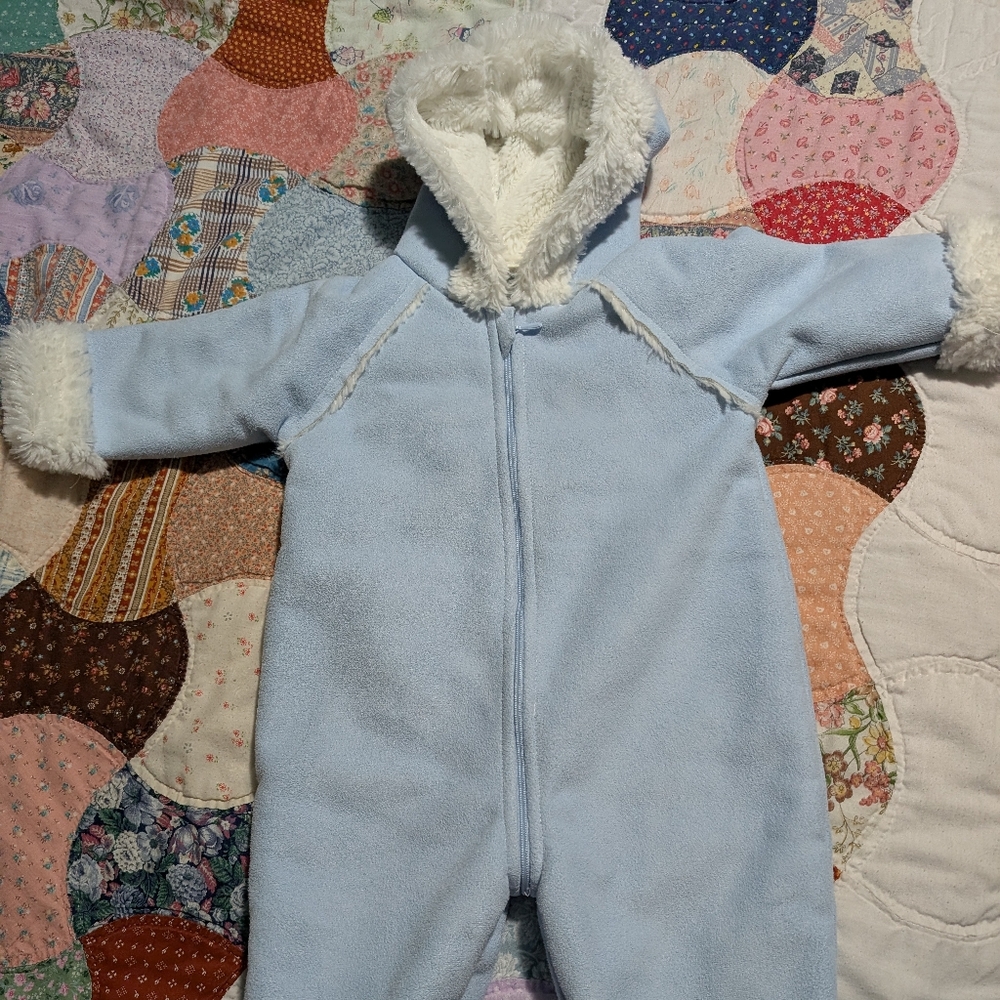 Nordstrom Baby blue suede snow suit
